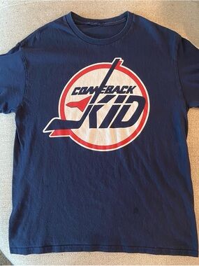 Comeback Kid Navy Graphic Kids T‑Shirt